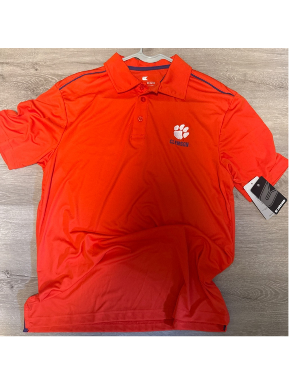 Men's Colosseum Orange Clemson Polo Shirt L